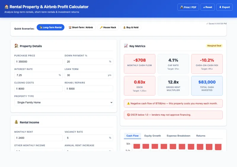 Rental Property Calculator preview